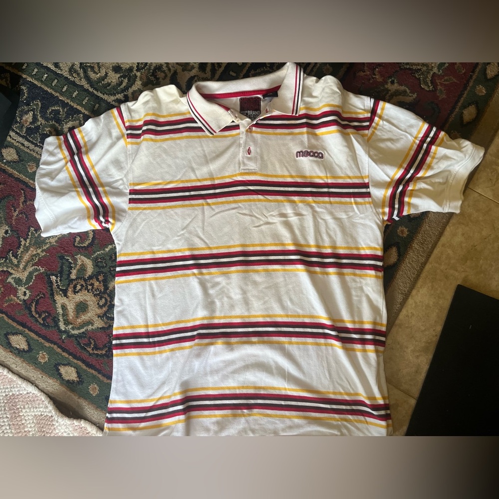Mecca White Shirt with Multicolor Stripes